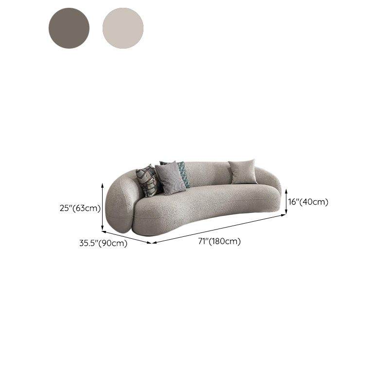 Scandinavian Fabric Cushions Tuxedo Arm Living Room Curved Settee