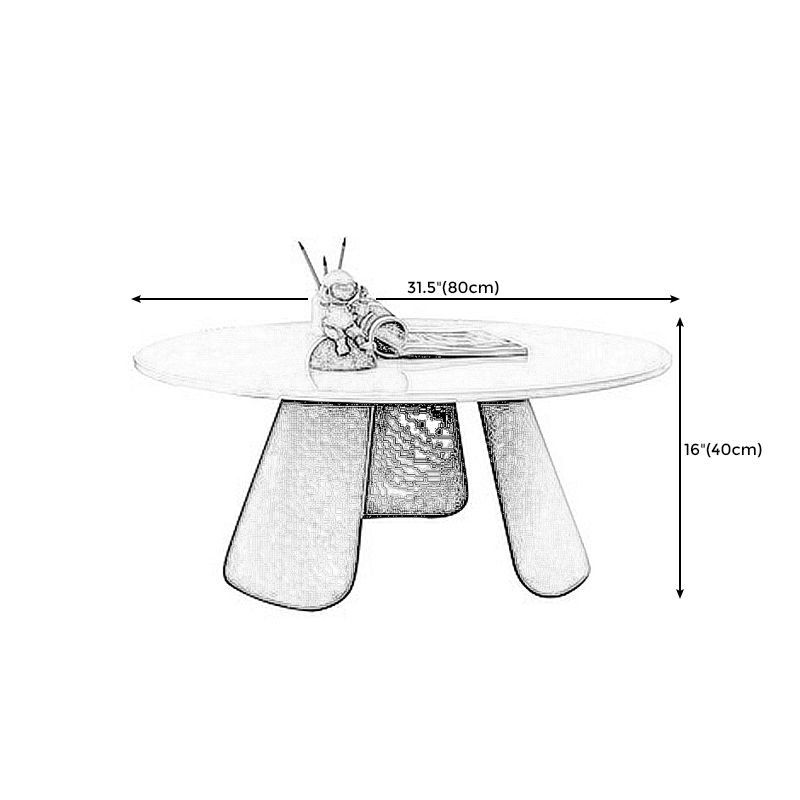 3 Legs Base Cocktail Table Rock Plate Table Round Coffee Table with Metal Base