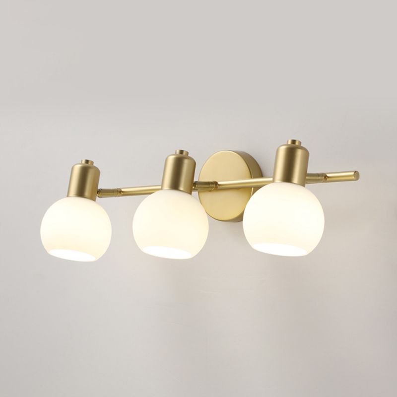 Minimalist Style Wall Mounted Light Fixture White Ball Wall Sconce Light with Glass Shade
