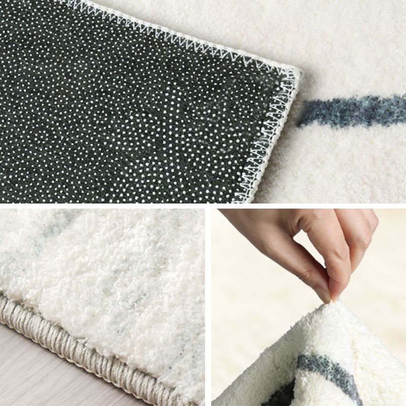 Apricot Tone Modern Area Carpet Polyester Stripe Printing Indoor Rug Anti-Slip Backing Carpet for Living Room