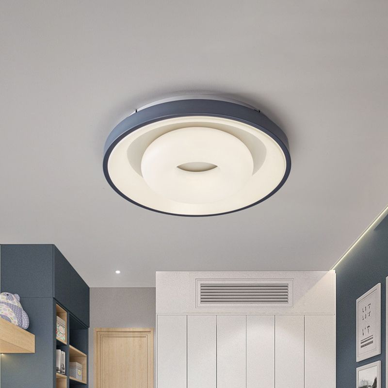 Macaron LED Ceiling Lighting Acrylic Blue-White Bubble/Round/Triangle Flush Mount Lamp with Acrylic Shade