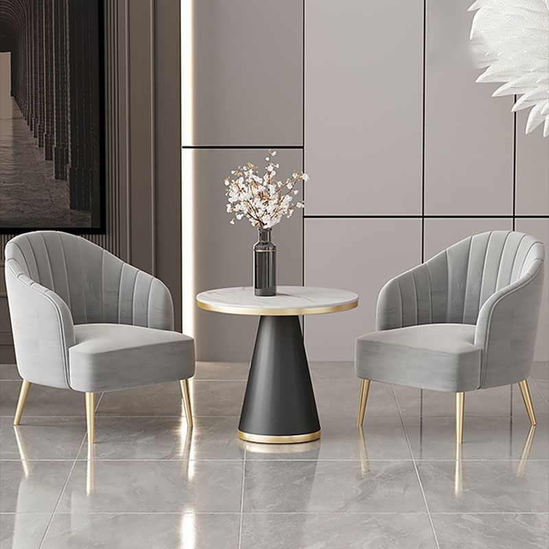 Modern Style Dining Table Sintered Stone Table with Pedestal Base