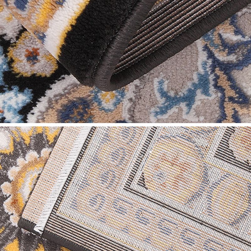 Midden-eeuws polyester tapijt medaillon print tapijt wasbaar wastbaar anti-slip achterstapijt voor woningdecoratie