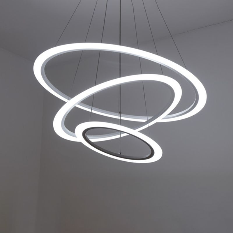 Modern Round Chandelier Light Fixtures Acrylic Hanging Light Kit for Restaurant