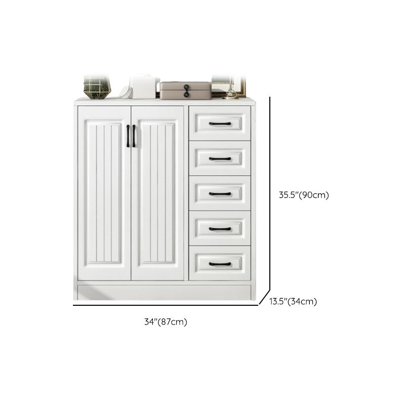 White Standard Cabinet Solid Wood Storage Cabinet with Drawer
