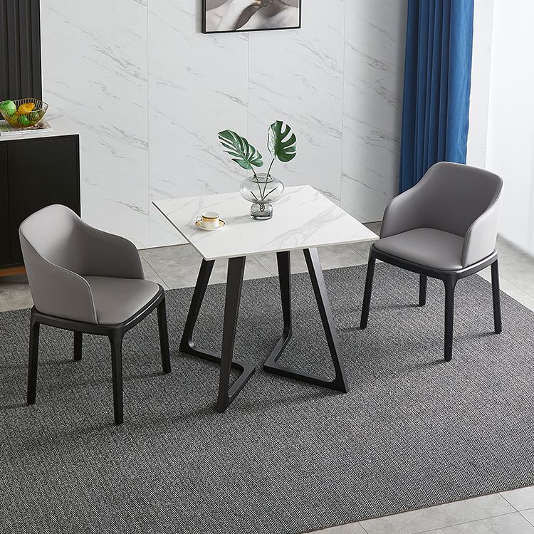 Mesa de piedra con pedestal doble, mesa de comedor de estilo industrial para interiores