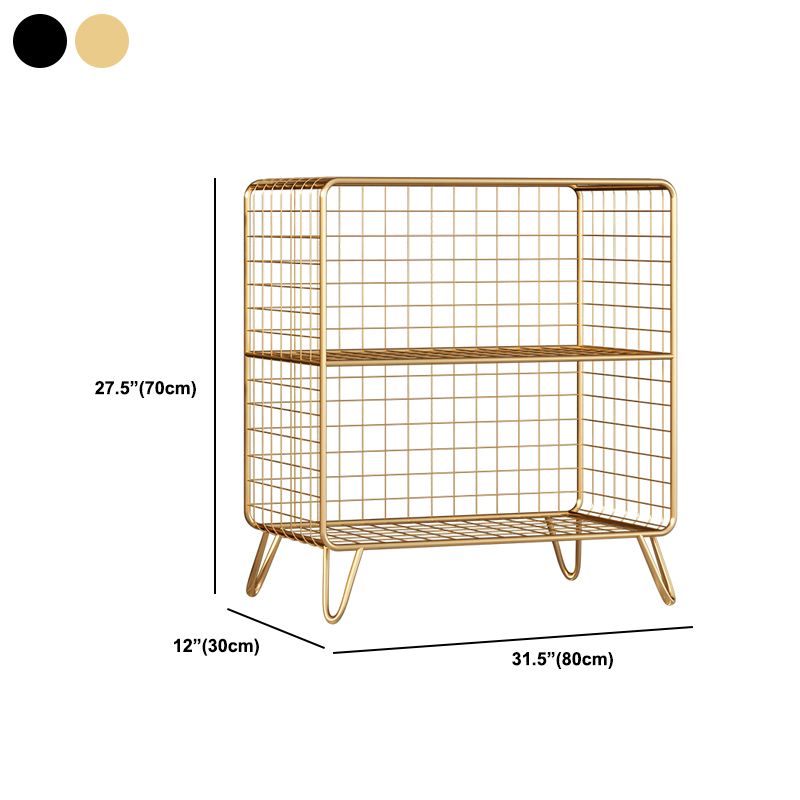 Glam Metal Bookshelf Standard Shelf Bookshelf for Home Office