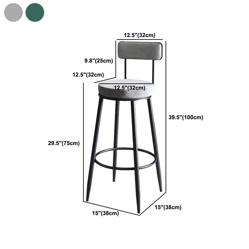 Indoor Round Counter Stool Industrial Upholstered Counter Height Stool