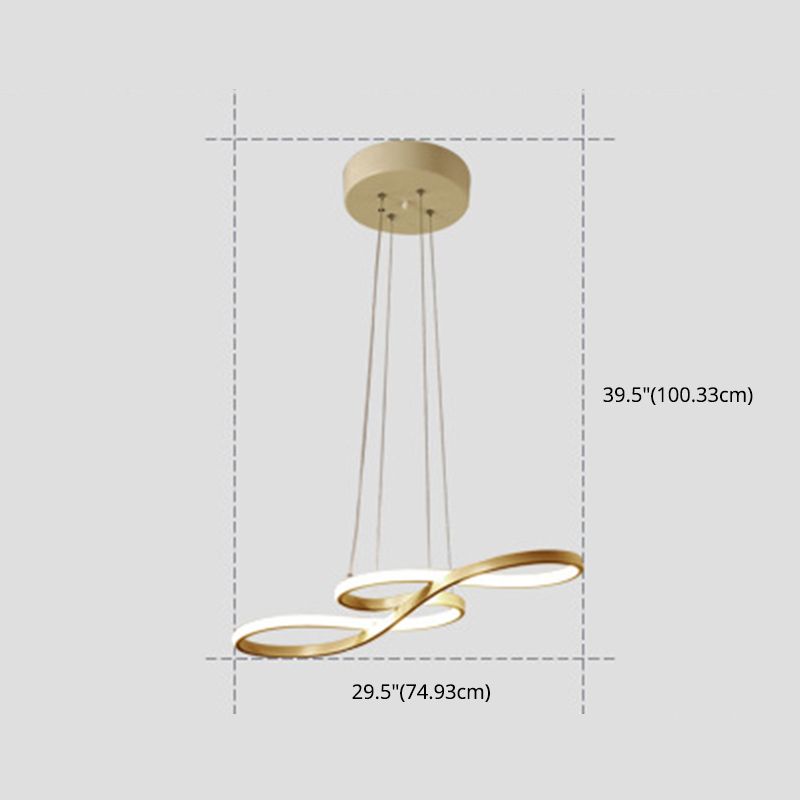 Musical Note Island Chandelier Lights Simplicity Acrylic Chandelier Lighting Fixtures for Living Room