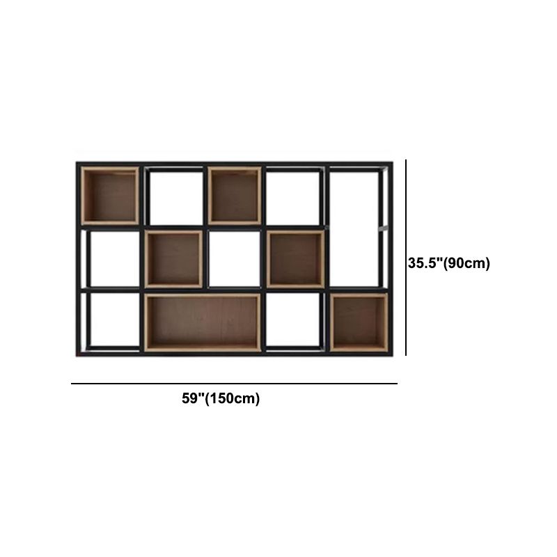 Industrial Style Bookcase Wall Mounted Bookshelf for Office and Study Room