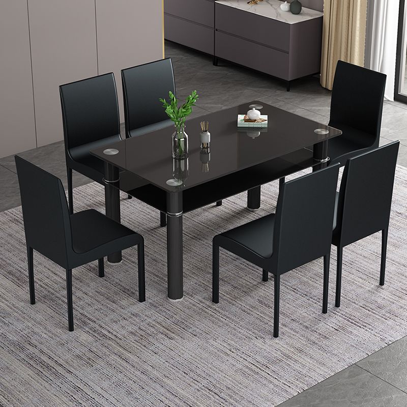 Metall modernes Rechteck Innentischglas Tisch für Küche und Esszimmer