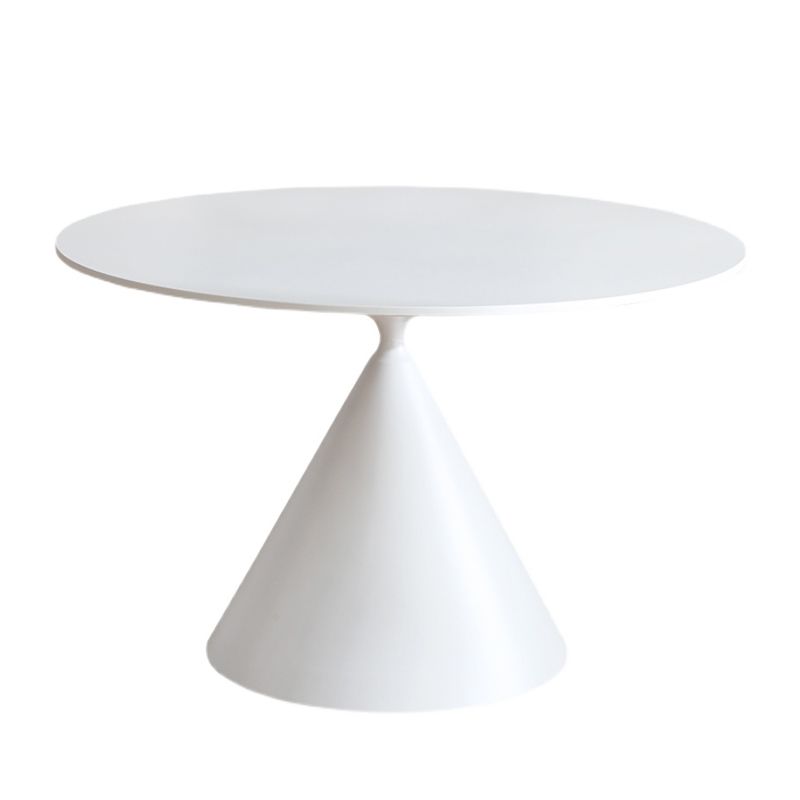 Contemporary Style Dining Table Stone Round Table with Pedestal Base