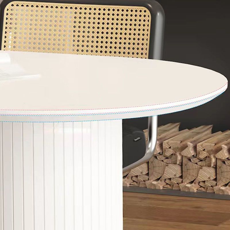 Sintered Stone Dining Table White Wooden Base Dinner Table for Dining Room