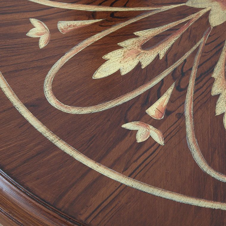 French Country Style Wooden Top Side Table 26.77" Tall Pedestal End Table