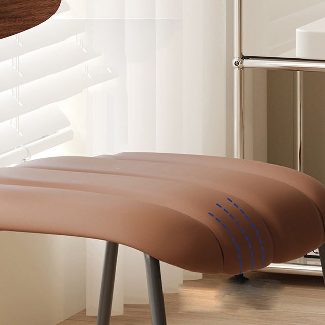 Industrial Style Side Chair Upholstered Dining Chair with Metal Base