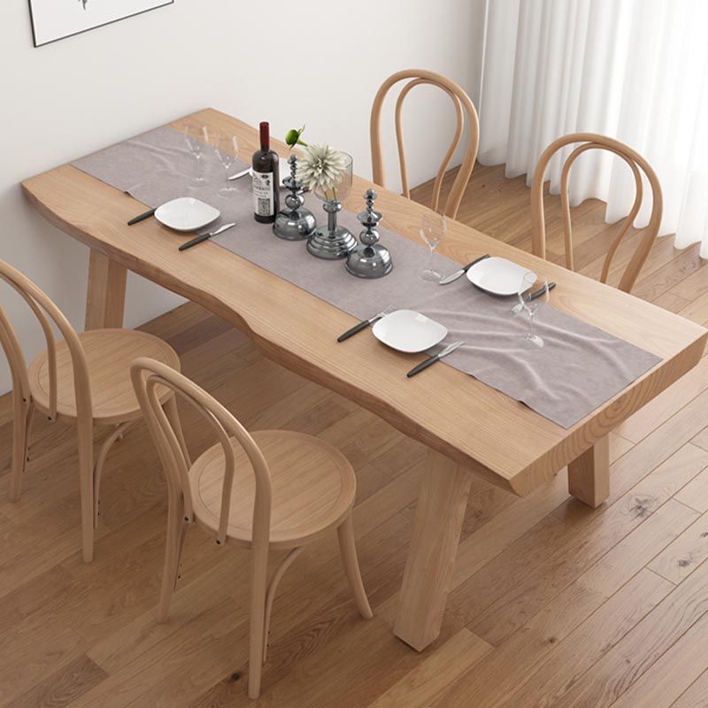 Pine Solid Wood Dinette Table Modern Natural Legs Dining Site Table