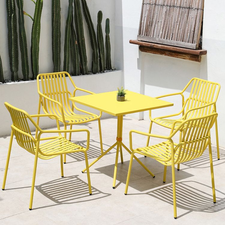 Contemporary Aluminum Dining Armchair Stacking Chairs 32.28" High