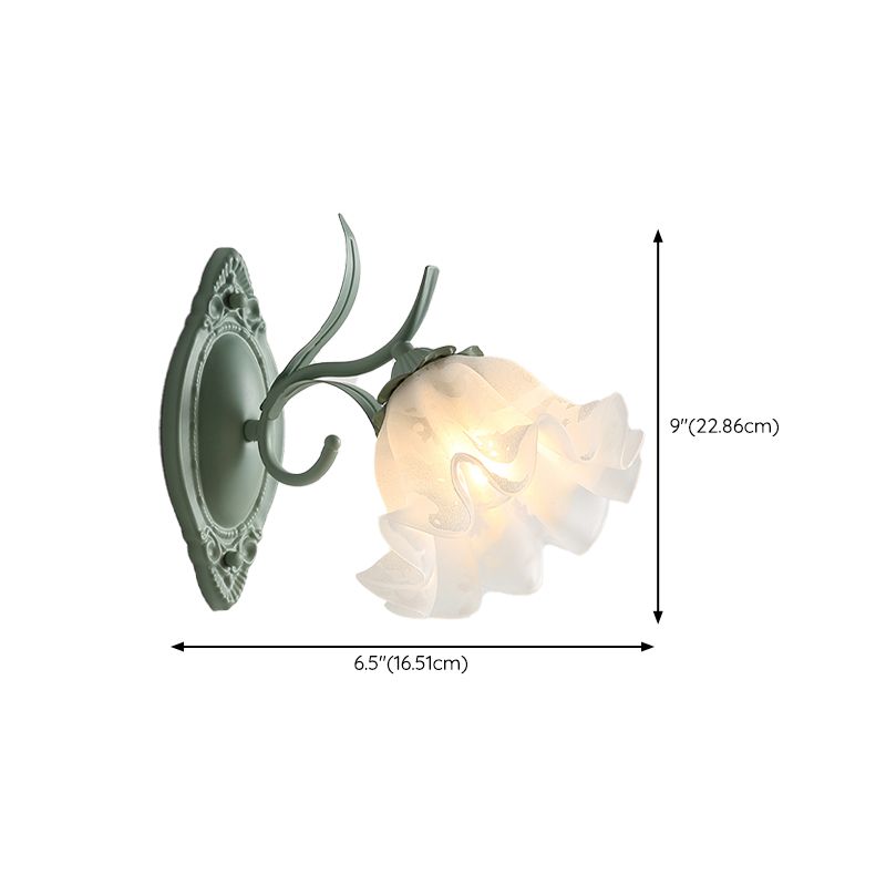 Modern Glass Shade Wall Lamp 1-Light Wall Sconce Lighting for Bedroom