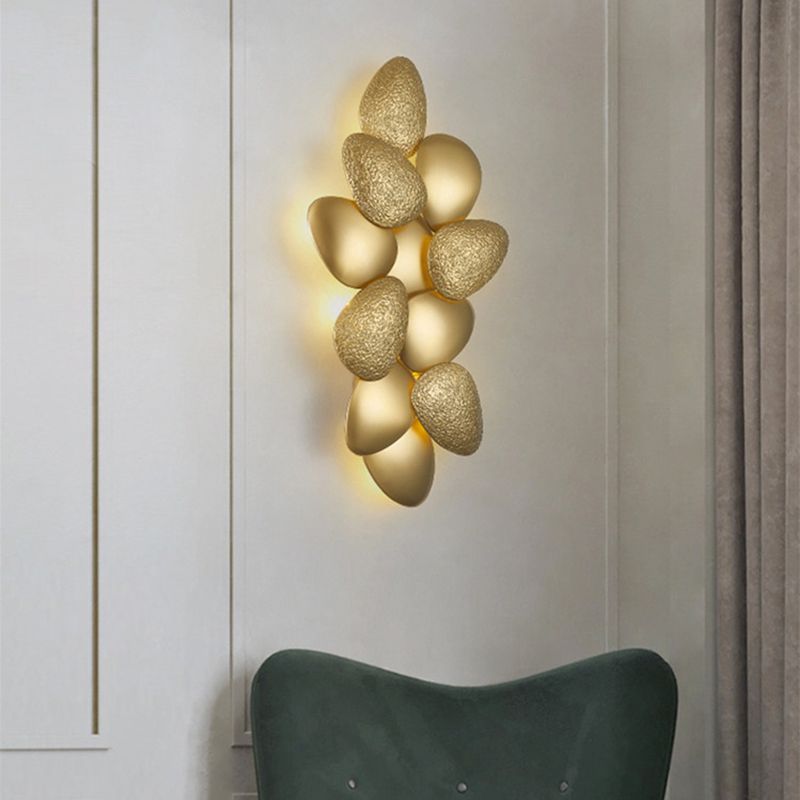 Cobblestone Wall Lighting Minimalist Metal LED Brass Wall Hanging Light for Living Room