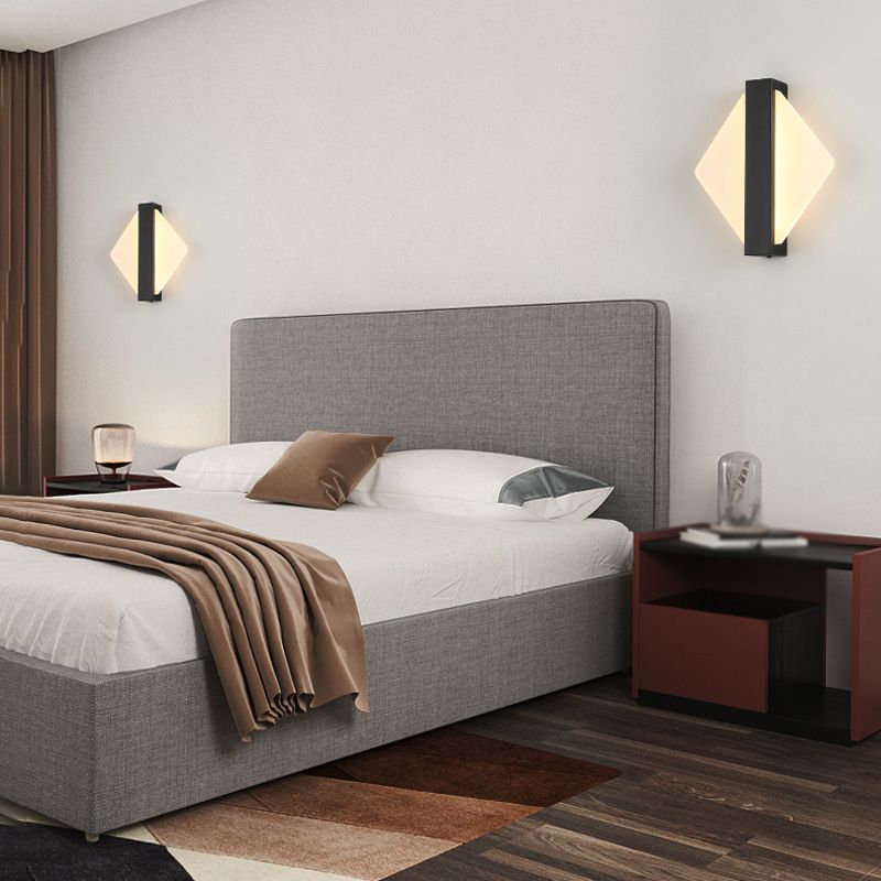 Single Contemporary Wall Mounted Sconce Brass/Black/White LED Wall Light for Bedroom