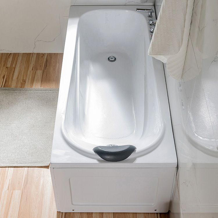 Back to Wall Rectangular Bath Freestanding Acrylic Soaking White Bathtub