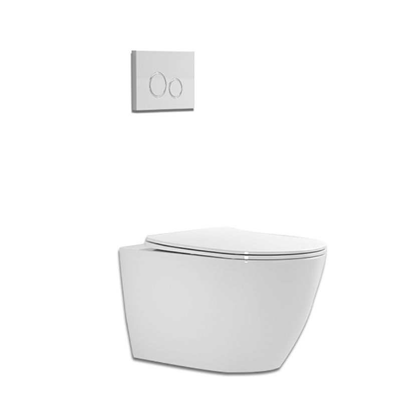 Contemporary Wall Hung Toilet Set Elongated Gloss Finish Ceramic Wall Mounted Bidet