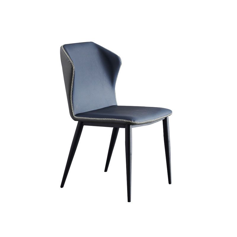 Restaurante Silla lateral de cuero contemporánea Wingback Sillas de comedor