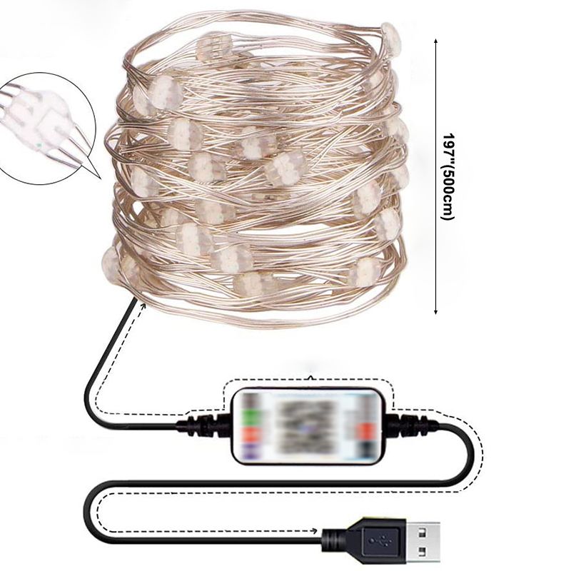 Modern LED Copper Wire Rope Light Linear Symphony Christmas Decorative Lights