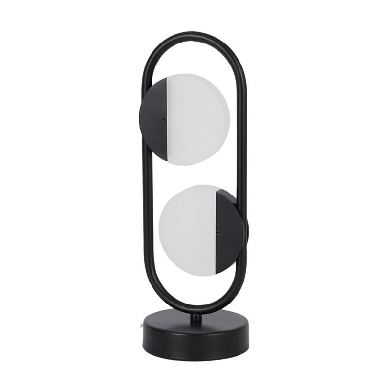 LED Circulair leesboek Licht Hedendaagse Acryl -nachttafellamp in wit/zwart, warm/wit licht
