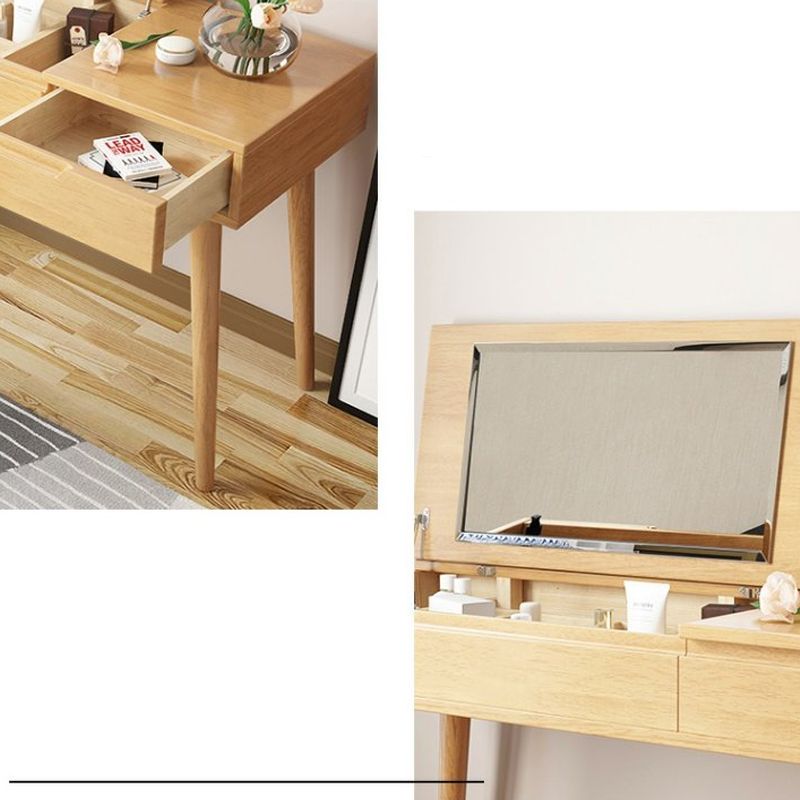 29.5" H Flip-top Vanity Set Desk Vanity with Mirror and Drawer
