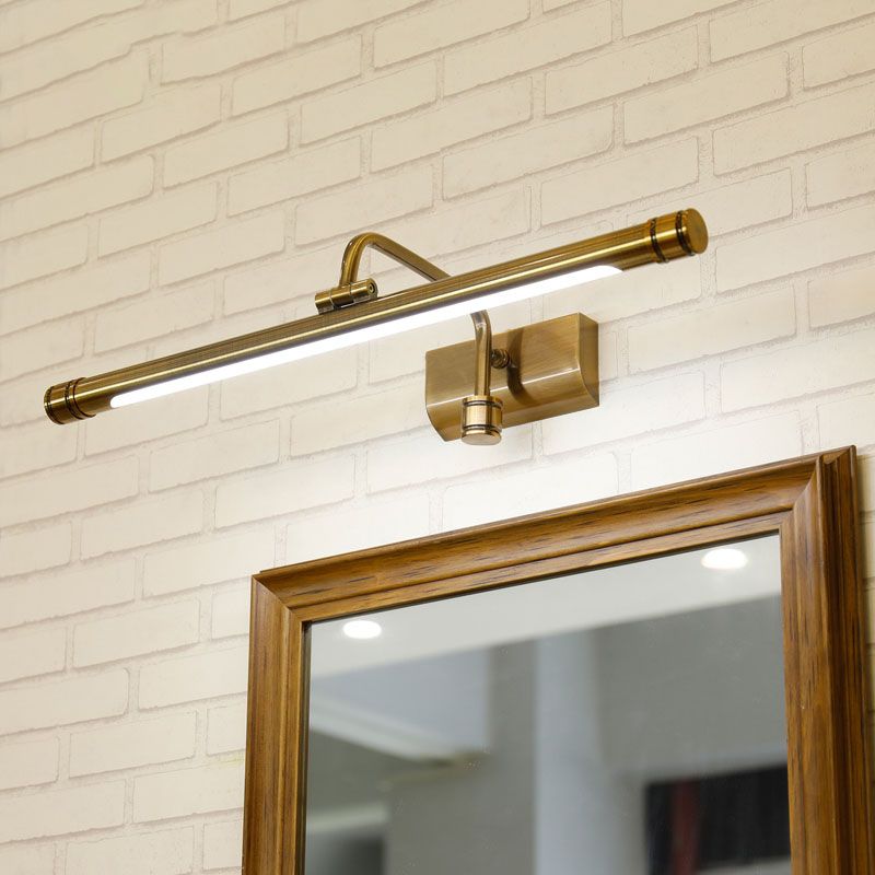 Prononi murali lineari Mid Century Metal 1 Light Sconce Light in Gold Finish