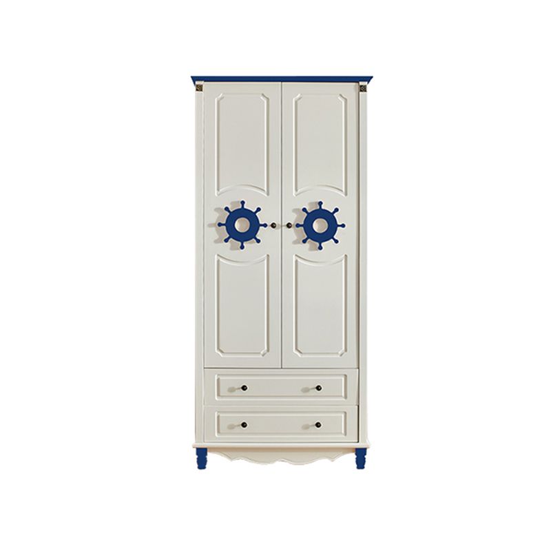 Coastal Wardrobe with Hinged Door Manufactured Wood Matte Finish Cabinet