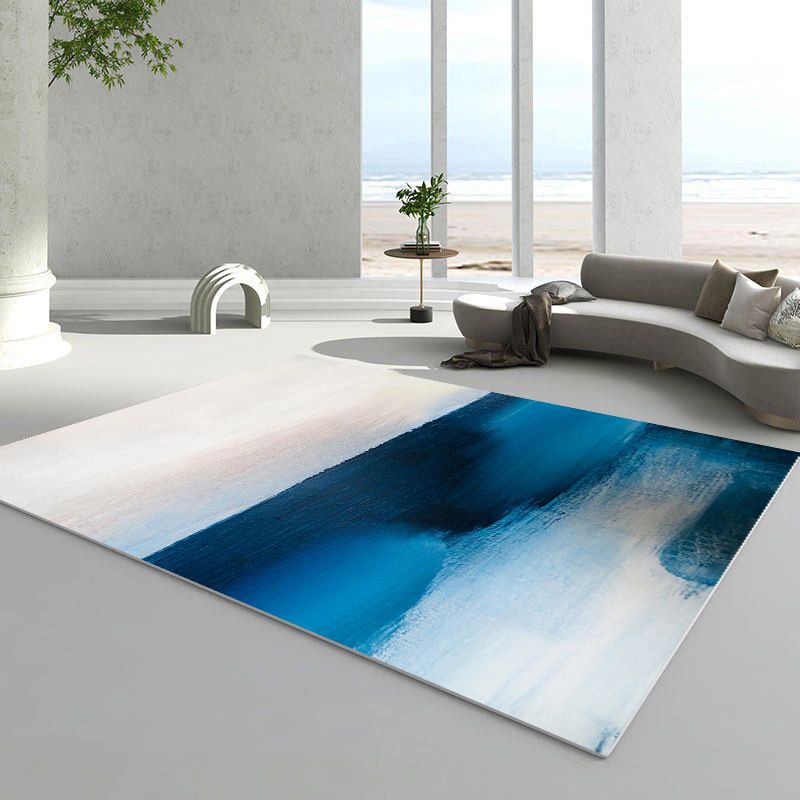 Alfombra gráfica blanca poliéster alfombra contemporánea alfombra resistente a manchas para decoración del hogar