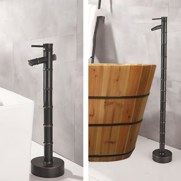 Modern Freestanding Bathtub Faucet Brass Floor Mount Free Standing Tub Filler Faucet