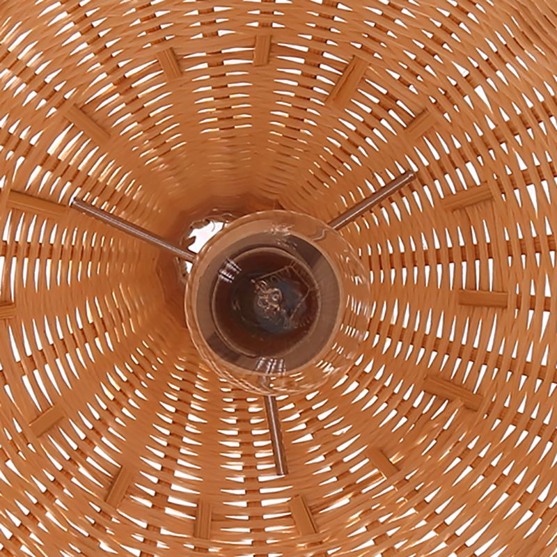 Rattan Shape Hanging Light Modern Minimalist Pendent Lighting Fixture for Dining Room