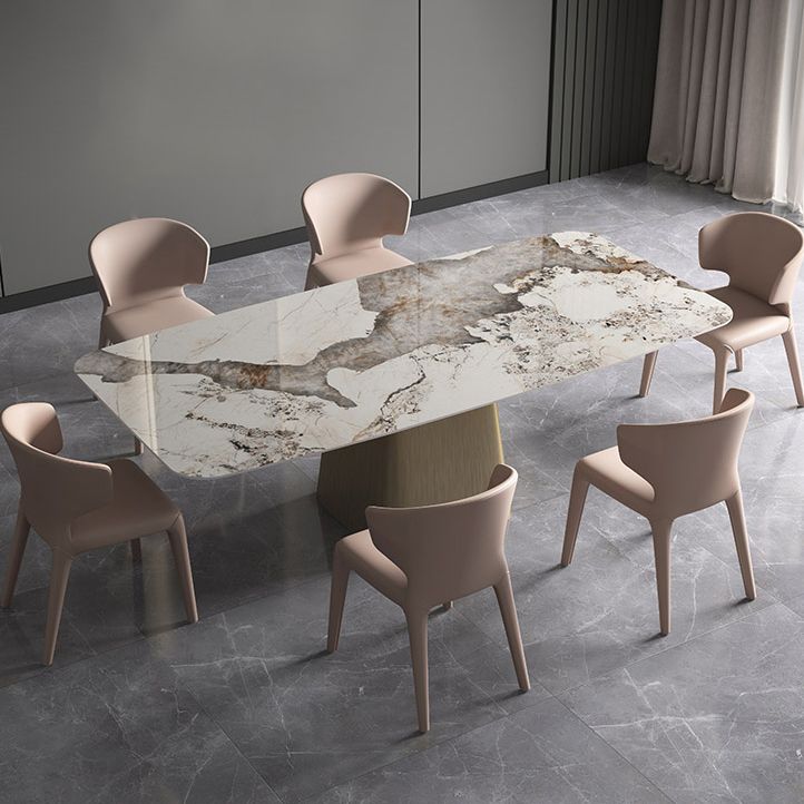 Nordic 1/4/7 Pieces Dining Set Sintered Stone Dining Table with Leather Chairs