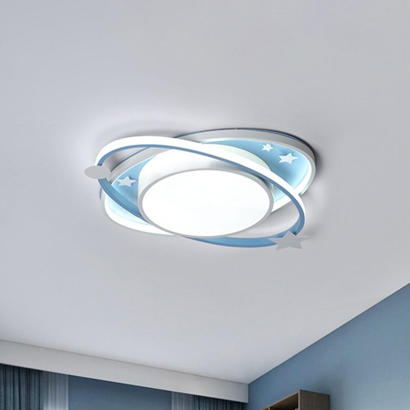 Planet Flush Mount Ceiling Light Contemporary Acrylic Ceiling Mount Light Fixture for Bedroom