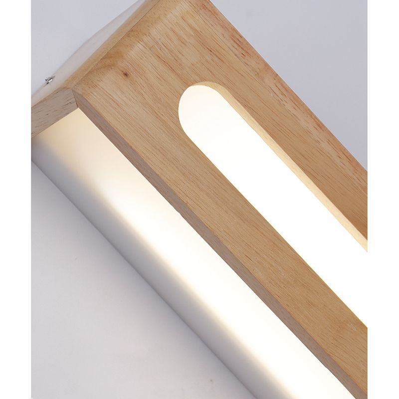 Modern Minimalist Style Rectangle Vanity Wall Light Fixtures Wood Vanity Lights