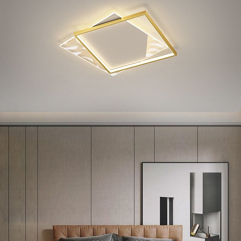 Simplicity Flush Mount Light Feather Pattern Metal Ceiling Light Fixtures