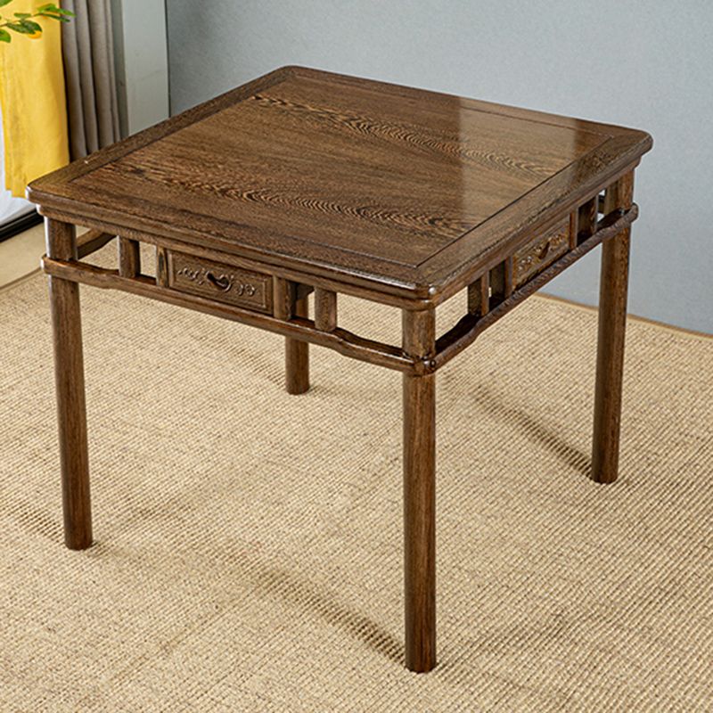 Modern Simple Dining Table Square Dinner Table with Solid Wood Legs