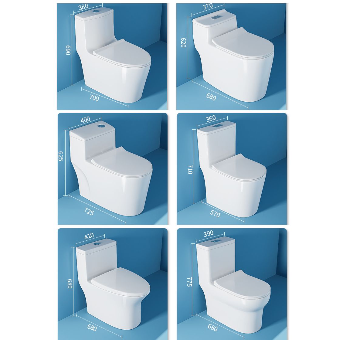 Contemporary Floor Mounted Toilet Bowl One-Piece Toilet for Washroom