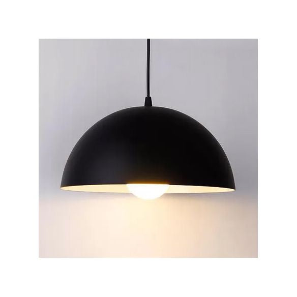 Luz colgante de cúpula negra/blanca/roja aluminio nórdico 1 luz de suspensión de luz para comedor, 12 "/14"/16 "de ancho