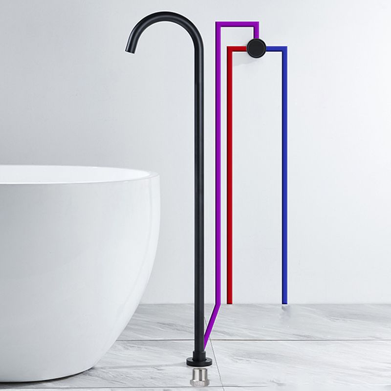 Modern Freestanding Tub Filler Brass 1-Handle Floor Mounted Freestanding Bathtub Faucet