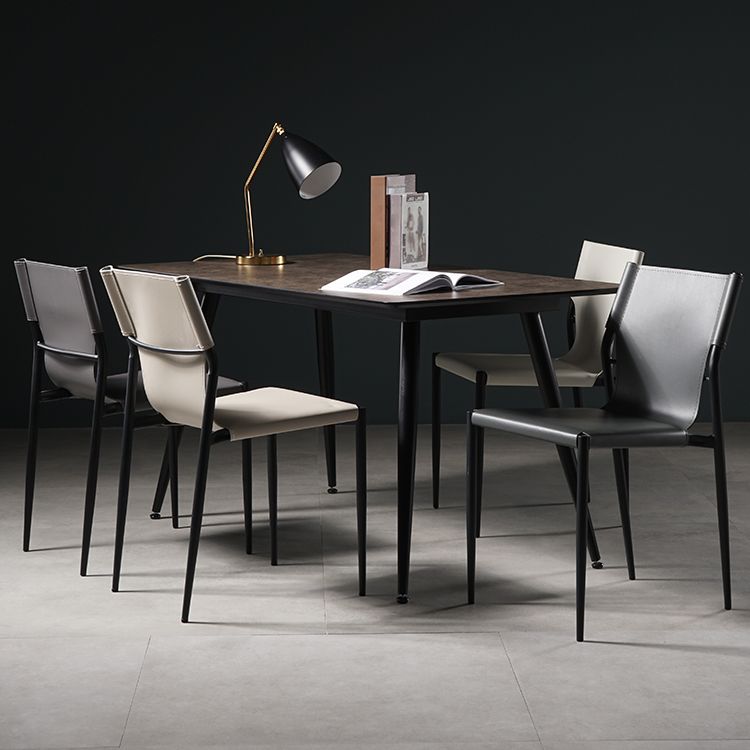 Silla de estilo moderno, sillas sin brazos con patas de metal para cocina