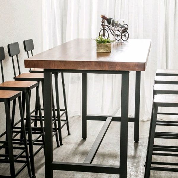 Solid Wood Bar Pub Table Set Industrial 1/9 Pieces Table and Stool Set