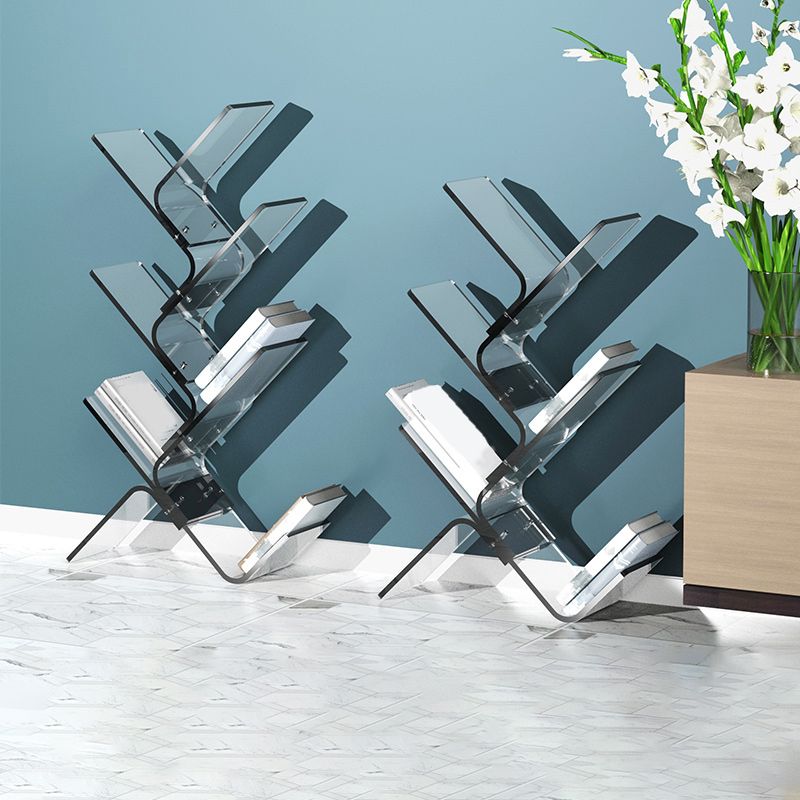 Acrylic Open Back Bookcase Standard Scandinavian Bookshelf with Shelves