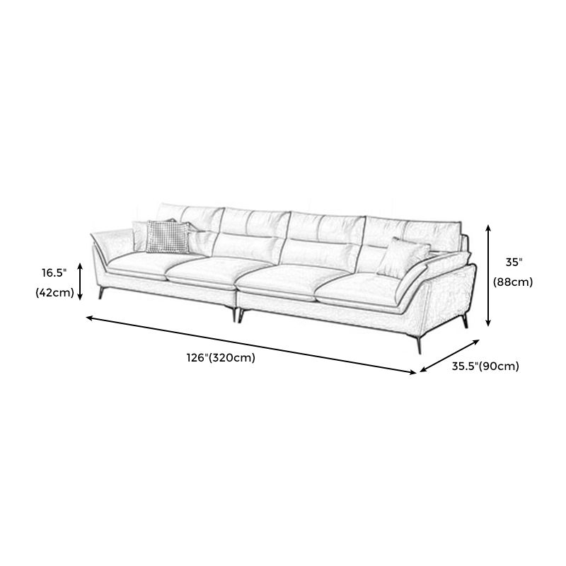 34.65" H Scandinavian Standard Pillow Top Arm Sofa With Biscuit Back