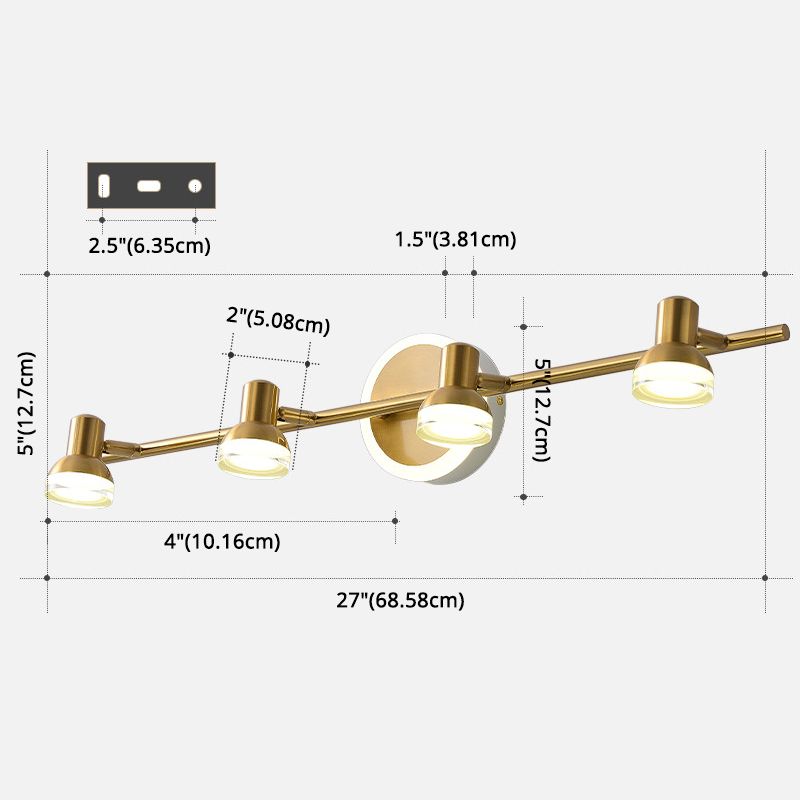 Traditional Simplicity Bell Vanity Sconce Lights Acrylic Wall Mount Light Fixture for Bathroom
