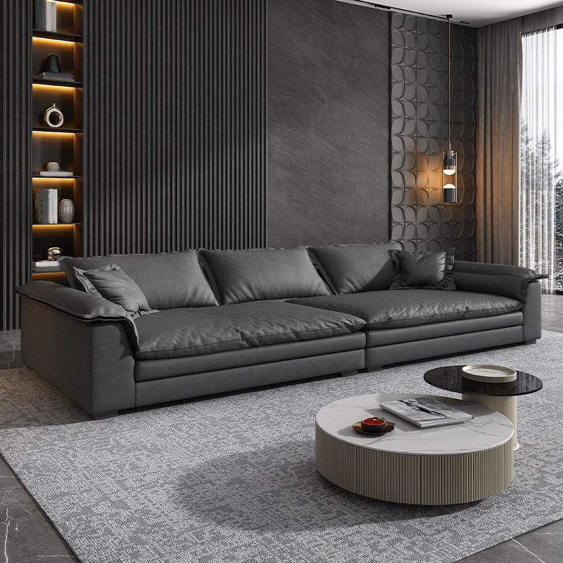 Contemporary Settee Living Room Pillow Top Arm Pillows Seating