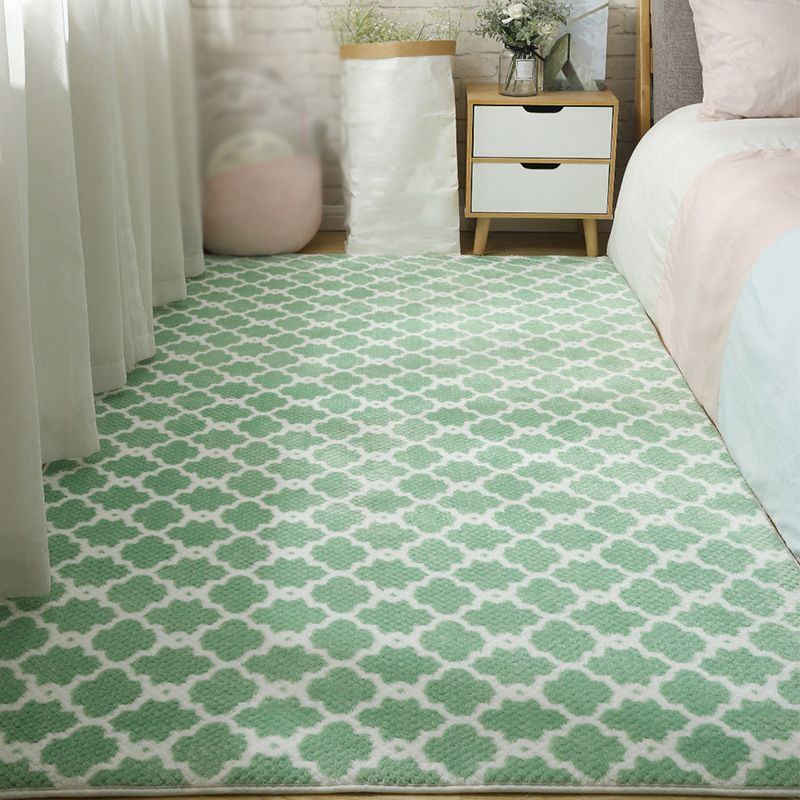 Creative Indoor Rug Argyle Print Polyester Carpet Stain Resistant Area Rug for Home Decoration